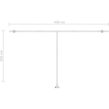 vidaXL Luifel handmatig uittrekbaar met LED 500x300 cm geel en wit