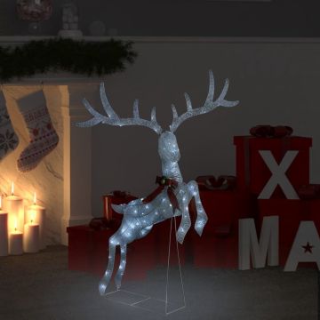 vidaXL Kerstversiering vliegend rendier koudwit 120 LED's wit