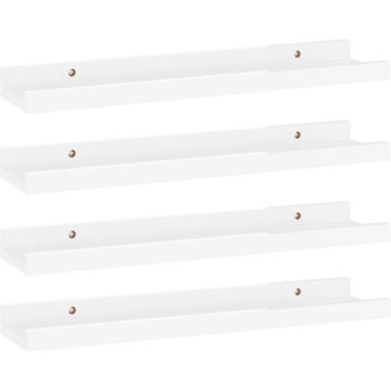 vidaXL Wandschappen 4 st 40x9x3 cm hoogglans wit