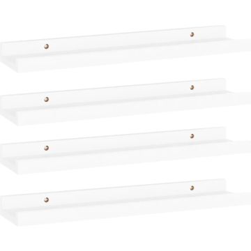 vidaXL Wandschappen 4 st 40x9x3 cm wit