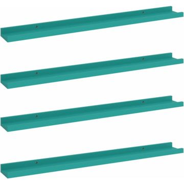 vidaXL Wandschappen 4 st 80x9x3 cm blauw