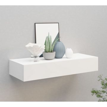 vidaXL Wandschap met lade 60x23,5x10 cm MDF wit