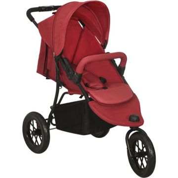 vidaXL Kinderwagen staal rood