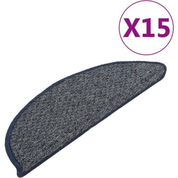 vidaXL Trapmatten 15 st 56x17x3 cm donkerblauw