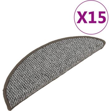 vidaXL Trapmatten 15 st 65x21x4 cm grijs