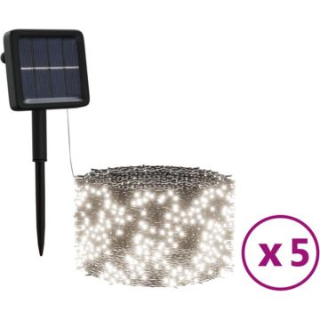 vidaXL 5 st Lichtslinger met 200 LED's solar binnen/buiten koudwit