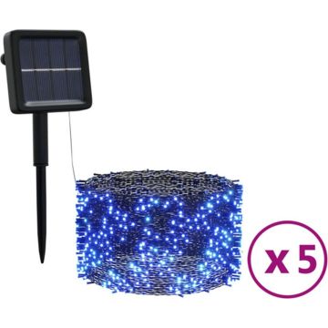 vidaXL 5 st Lichtslinger met 200 LED's solar binnen/buiten blauw