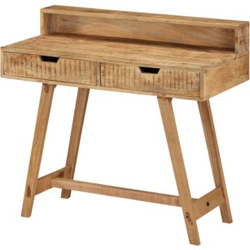 vidaXL Bureau 100x45x90 cm massief ruw mangohout