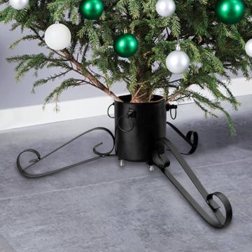 vidaXL Kerstboomstandaard 58x58x21 cm zwart