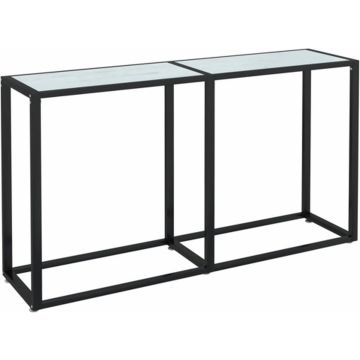 vidaXL Wandtafel 140x35x75,5 cm gehard glas witmarmerkleurig