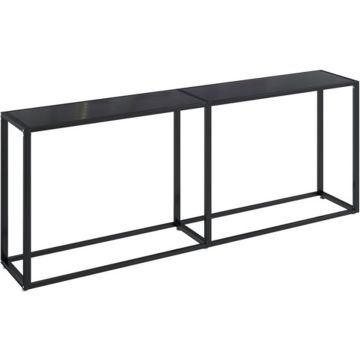 vidaXL Wandtafel 200x35x75.5 cm gehard glas zwart