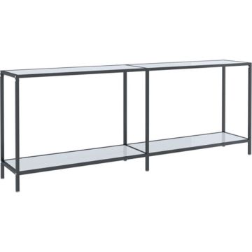 vidaXL Wandtafel 200x35x75.5 cm gehard glas wit