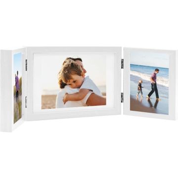 vidaXL-Fotolijst-drieluik-28x18-cm+2x(13x18-cm)-wit