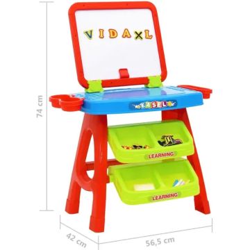 vidaXL Leerbord voor kinderen Easel and Learning 3-in-1