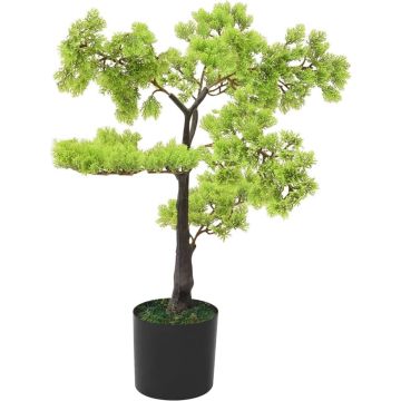 vidaXL Kunstplant met pot cipres bonsai 60 cm groen