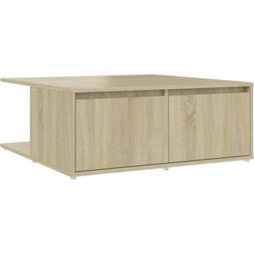 vidaXL Salontafel 80x80x31 cm spaanplaat sonoma eikenkleurig