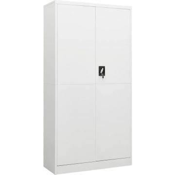 vidaXL Lockerkast 90x40x180 cm staal wit