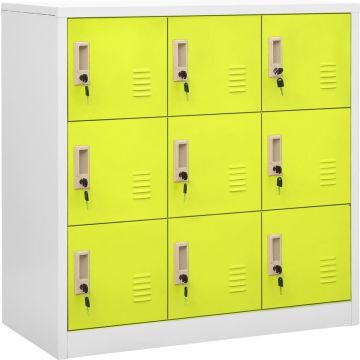 vidaXL Lockerkast 90x45x92,5 cm staal lichtgrijs en groen