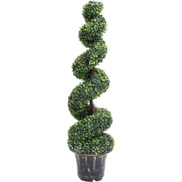 vidaXL Kunstplant met pot buxus spiraal 117 cm groen