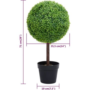 vidaXL Kunstplant met pot buxus bolvorming 71 cm groen