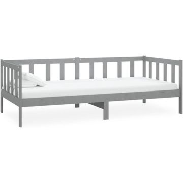 vidaXL Bedbank massief grenenhout grijs 90x200 cm