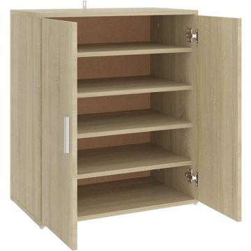 vidaXL Schoenenkast 60x35x70 cm spaanplaat sonoma eikenkleurig