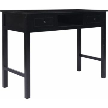 vidaXL Bureau 108x45x76 cm massief paulowniahout zwart