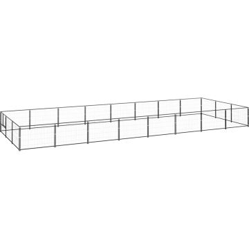 vidaXL Hondenkennel 24 m² staal zwart