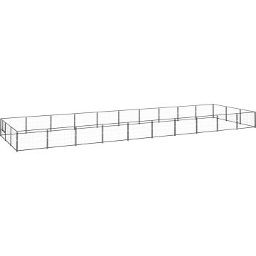 vidaXL Hondenkennel 30 m² staal zwart