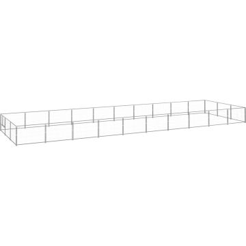 vidaXL Hondenkennel 30 m² staal zilverkleurig