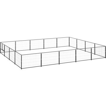 vidaXL Hondenkennel 20 m² staal zwart