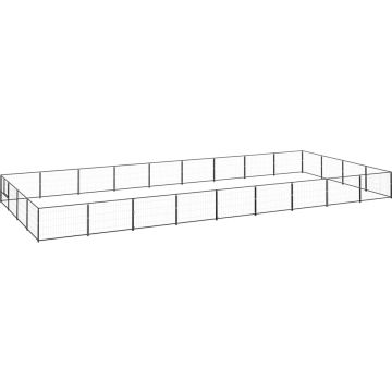 vidaXL Hondenkennel 36 m² staal zwart