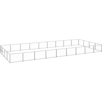 vidaXL Hondenkennel 36 m² staal zilverkleurig