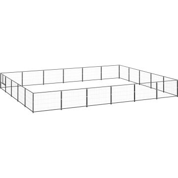 vidaXL Hondenkennel 30 m² staal zwart