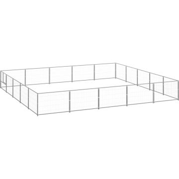 vidaXL Hondenkennel 25 m² staal zilverkleurig