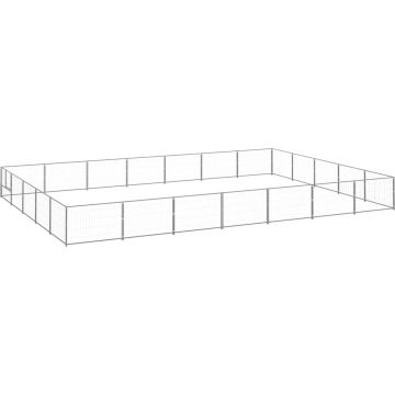 vidaXL Hondenkennel 35 m² staal zilverkleurig