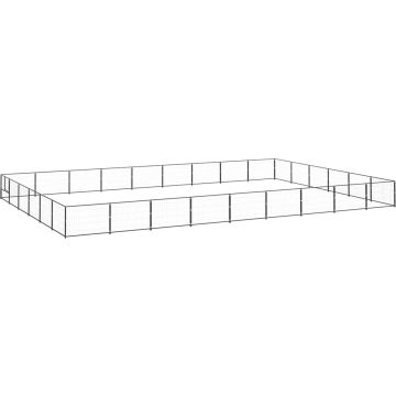 vidaXL Hondenkennel 54 m² staal zwart