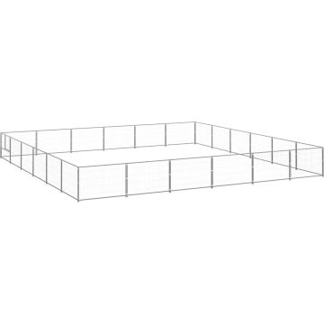 vidaXL Hondenkennel 36 m² staal zilverkleurig