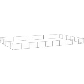 vidaXL Hondenkennel 60 m² staal zilverkleurig