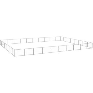 vidaXL Hondenkennel 80 m² staal zilverkleurig