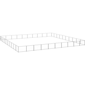 vidaXL Hondenkennel 100 m² staal zilverkleurig