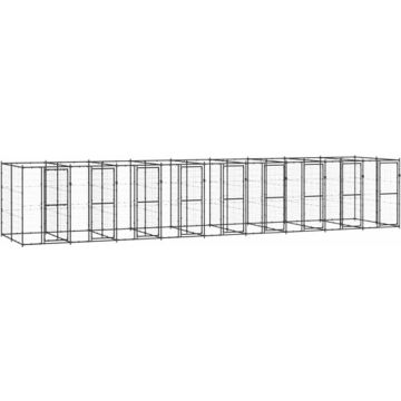 vidaXL Hondenkennel 21,78 m² staal