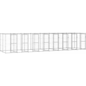 vidaXL Hondenkennel 19,36 m² gegalvaniseerd staal