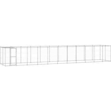 vidaXL Hondenkennel met dak 26,62 m² gegalvaniseerd staal