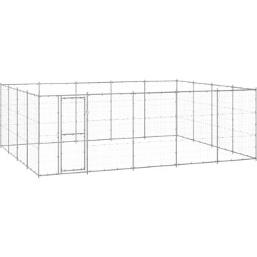 vidaXL Hondenkennel 24,2 m² gegalvaniseerd staal