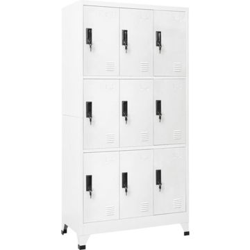 vidaXL Lockerkast 90x45x180 cm staal wit