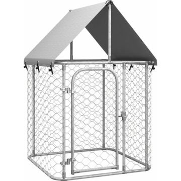 vidaXL Hondenkennel voor buiten met dak 100x100x150 cm