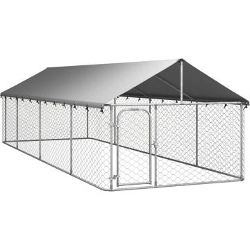 vidaXL Hondenkennel voor buiten met dak 600x200x150 cm