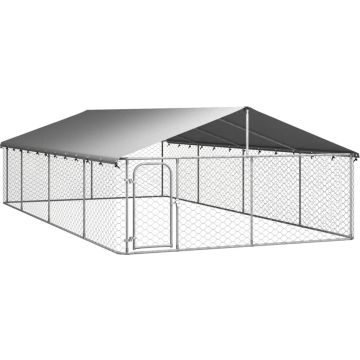 vidaXL Hondenkennel voor buiten met dak 600x300x150 cm