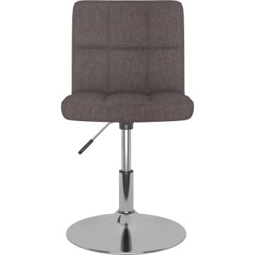 vidaXL Eetkamerstoelen draaibaar 6 st stof taupe